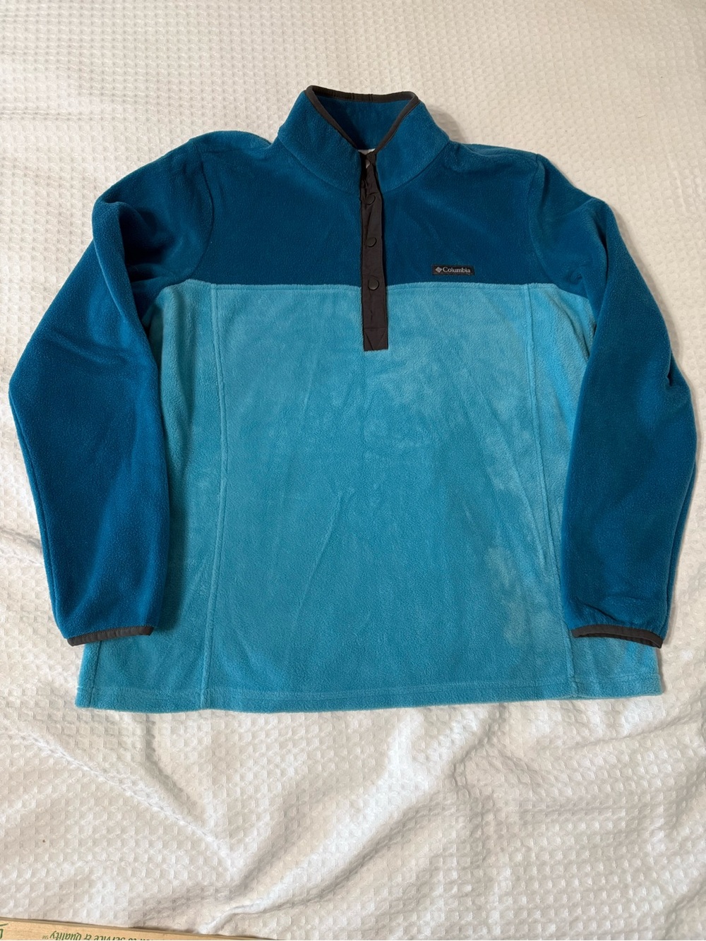 Columbia Women’s Benton Springs Two-Tone Teal Blue Snap Fleece Pullover